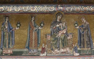 Mosaico della Vergine e del Bambino nella chiesa di Santa Maria in Trastevere, Roma, Italia da Unbekannt