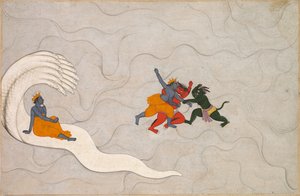 Vishnu combatte Madhu e Kaitabha, da un Markandeya Purana
