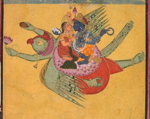 Vishnu e Lakshmi su Garuda, c. 1750