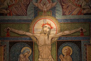 Basilica della Visitazione. Mosaico della Crocifissione di Antoine Molkenboer, Annecy, Francia da Unbekannt
