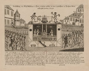 Vorstellung der Kopf-Maschine zu Paris, 1792 da Unbekannt