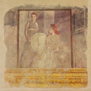 Frammento di pittura murale dalla parete nord della Stanza H della Villa di P. Fannius..., ca. 50-40 a.C.