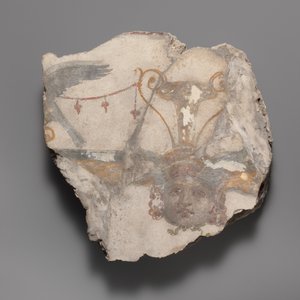 Frammento di pittura murale con maschera di Gorgone, ca. A.D. 14-68