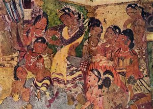 Affresco dalle Grotte di Ajanta, c480