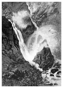 Cascate di Wallamumbi, Nuovo Galles del Sud, Australia, 1886 da Unbekannt