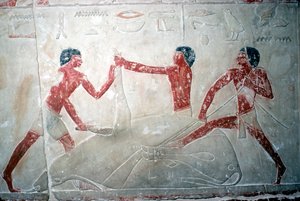 Affresco di 3 macellai che tagliano una carcassa, Tomba di Idut, V dinastia