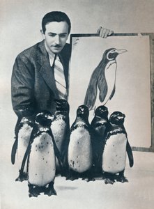 Walt Disney con pinguini, 1934