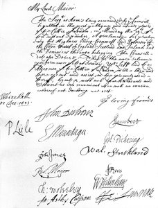Mandato del Consiglio di Stato al sindaco di Londra, chiedendogli e agli assessori di partecipare alla proclamazione di Oliver Cromwell come Lord Protettore del Commonwealth d