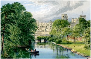 Castello di Warwick, Warwickshire, casa del Conte di Warwick, c1880