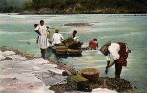 Lavandaie, fiume Charges, Panama, inizio XX secolo