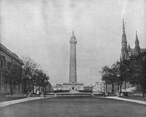 Monumento a Washington, Baltimora, Maryland, USA, c1900