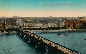 Waterloo Bridge e Somerset House, Londra, c1910