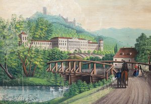 Castello di Weilburg vicino a Baden, metà del XIX secolo