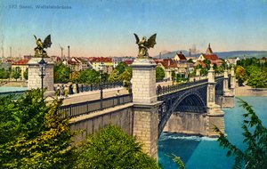 Ponte Wettstein, Basilea, Svizzera, c1936