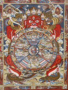 Ruota della vita o ruota del Samsara (Mandala). Monastero di Kopan, Bhaktapur, Nepal da Unbekannt