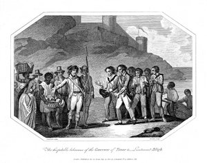 William Bligh, ufficiale navale britannico ricevuto dal Governatore di Timor, 14 giugno 1789, 1802 da Unbekannt