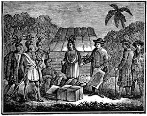 William Penn con i nativi americani, colono quacchero inglese, 1830 da Unbekannt