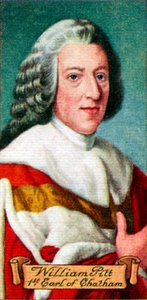 William Pitt, 1° Conte di Chatham, da una serie di carte da sigaretta, 1935
