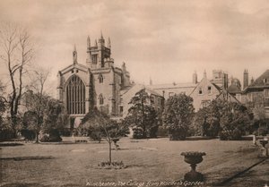 Winchester College dal giardino del guardiano, Hampshire, inizio XX secolo da Unbekannt