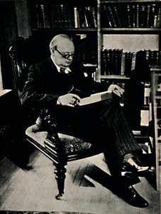 Winston Spencer Churchill nella sua biblioteca, 1945 da Unbekannt