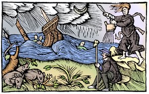 Strega che evoca una tempesta, 1562 da Unbekannt