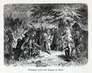 Wittekind chiama i suoi Sassoni alle armi, 1882 da Unbekannt