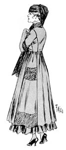 Mantello da donna con orlo di crêpe e velo di seta, 1915 da Unbekannt
