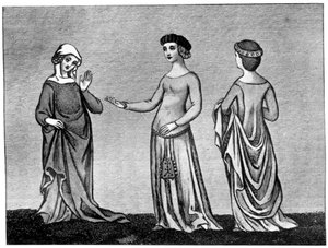 Abito femminile, XIV secolo, 1910