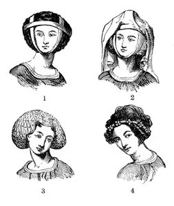 Acconciature femminili, fine XIII-inizio XIV secolo da Unbekannt