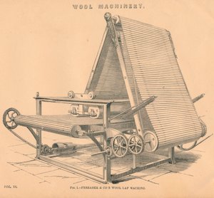 Macchinario per la lana: Macchina per lana di Ferrabee & Co., c1880 da Unbekannt