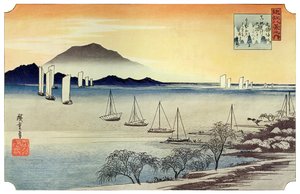 Yabase No Kihan. Barche da Pesca che Ritornano a Yabase, c1834 1925 da Unbekannt