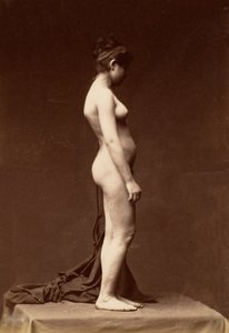 Giovane donna, nuda, figura intera di profilo, 1860s da Unbekannt