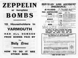 Pubblicità di assicurazione contro gli incidenti e Zeppelin, 1910 da Unbekannt