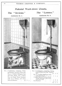 Modelli di toilette a base, dotati di sciacquone