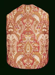 Casula, seta ricamata, francese, c.1720