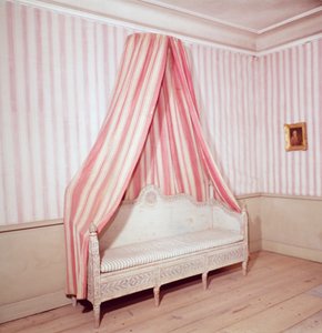 Letto pieghevole nella casa di Carl Linnaeus, Hammarby, Uppsala, Svezia