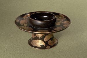 Supporto per tazza con decorazione Nashiji (tecnica in cui pezzi di foglia d