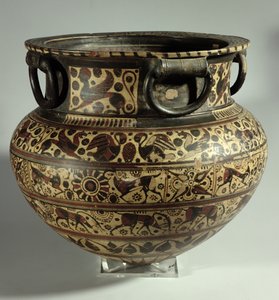 Dinos orientale greco orientale, stile Capra Selvatica Media, da Cerveteri, c.615 a.C. da Unbekannt Unbekannt