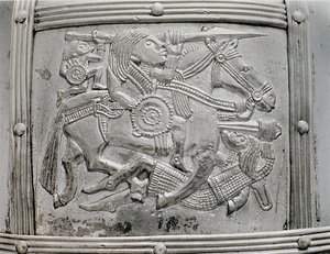 Frammento di elmo, dal Tesoro di Sutton Hoo, VII secolo d.C. da Unbekannt Unbekannt