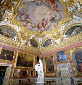 Interno della Sala di Giove con dipinti di Pietro da Cortona, Palazzo Pitti, Firenze, Italia da Unbekannt Unbekannt