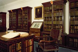 Vista interna della Biblioteca Pepys, Magdalene College, Cambridge