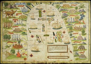Mappa del mare della Cina, da una copia del 