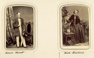Ritratti di Horace Vernet e Rosa Bonheur (foto seppia) da Unbekannt Unbekannt