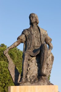 Statua di Cristoforo Colombo al Monastero di La Rabida, Provincia di Huelva, Andalusia, Spagna meridionale da Unbekannt Unbekannt