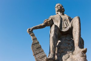 Statua di Cristoforo Colombo al Monastero di La Rabida, Provincia di Huelva, Andalusia, Spagna meridionale