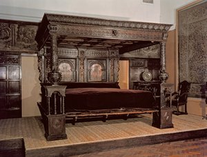 Il Grande Letto di Ware, quercia intagliata, 1580 da Unbekannt Unbekannt