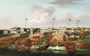 I Hongs di Canton - Commercio con la Cina, c.1850