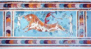 Affresco del Toreador, Palazzo di Cnosso, Creta, c.1500 a.C. da Unbekannt Unbekannt