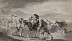 Viaggiatore assalito, possibilmente Hudibras di Samuel Butler, c.1790 da Unbekannt Unbekannt