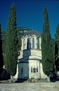 Veduta della Nea Moni, metà dell
